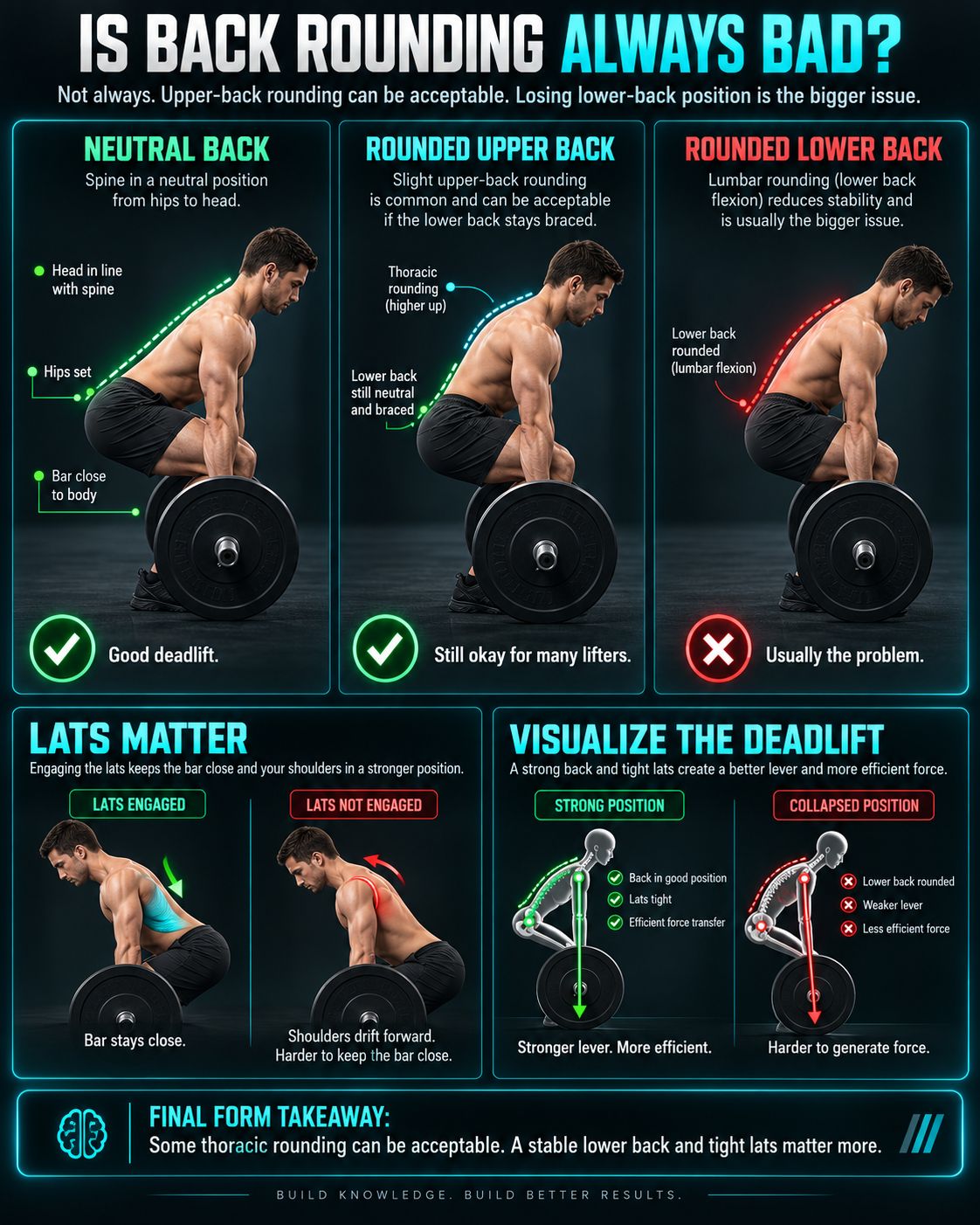 Is back rounding always bad? Neutral vs thoracic vs lumbar + lats matter