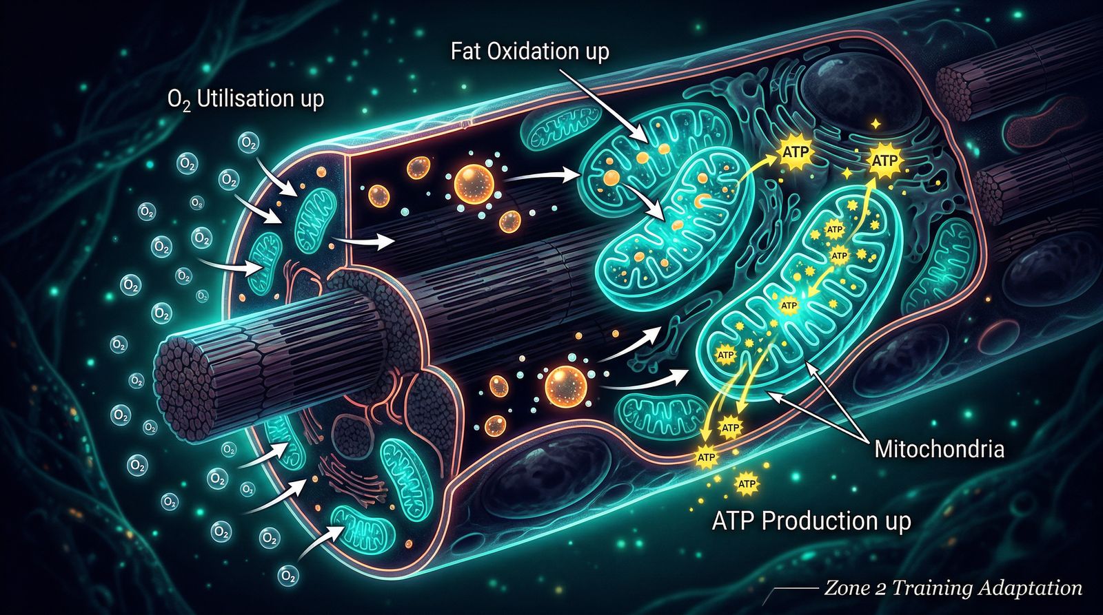 Muscle Cell Mitochondrial Adaptation to Zone 2 Training