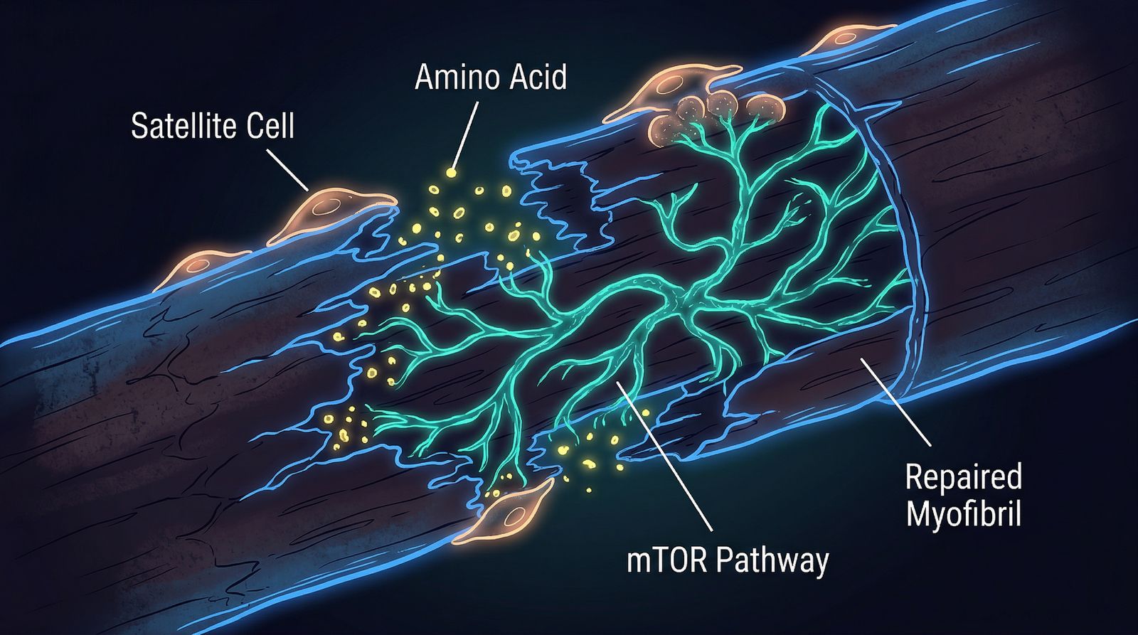 Muscle Fibre Repair: Satellite Cell Activation and mTOR Signalling