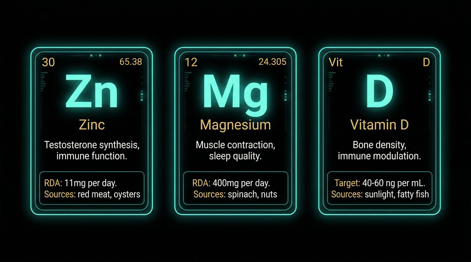Recovery Micronutrients: Zinc, Magnesium, and Vitamin D