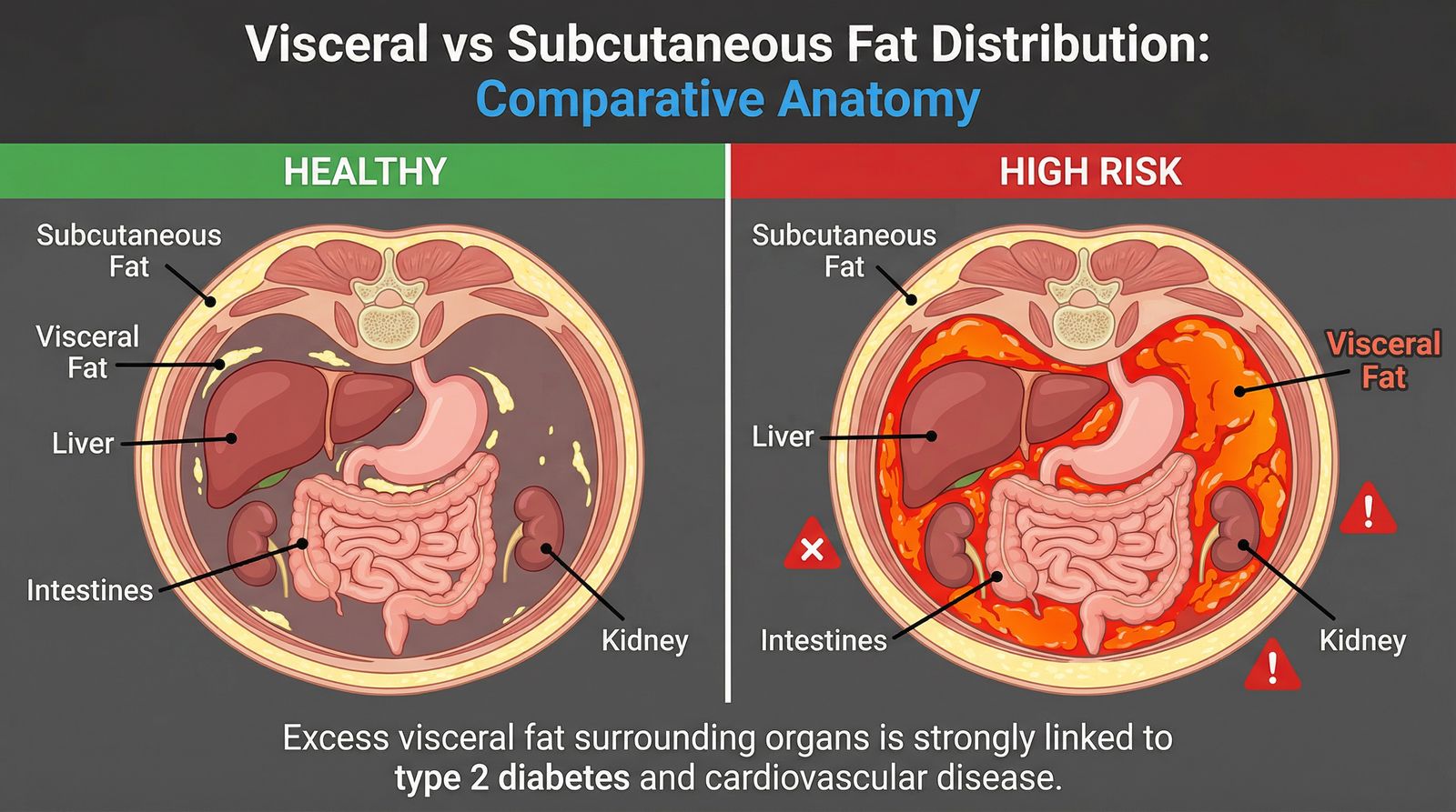 Visceral vs Subcutaneous Fat Distribution